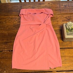 Blue Blush Pink Strapless Dress